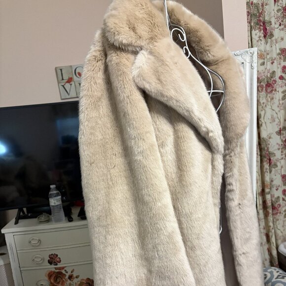 Donna Salyers Champagne Faux Fox Coat sz XL - Picture 6 of 16